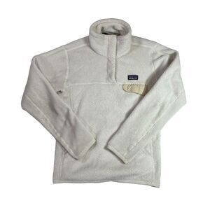Women's‎ Patagonia Re-Tool Snap T Fleece Pullover Jacket White Cream Small